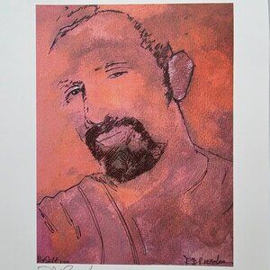 Myself By RD Riccoboni 11x8.5 Acrylic on Canvas Print Art Embossed Stamp Applied